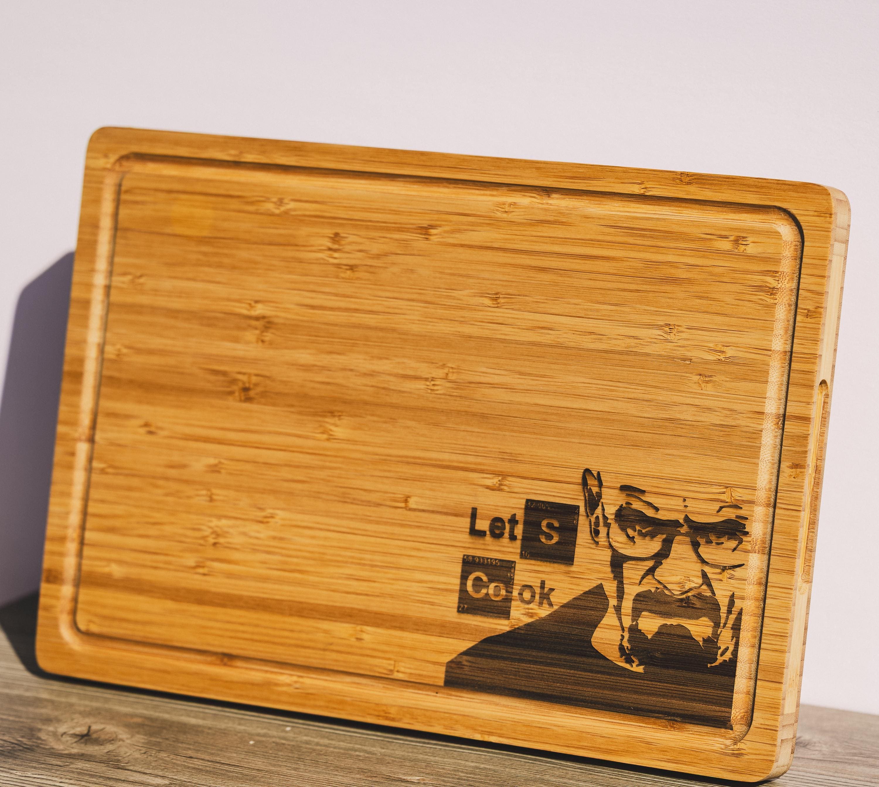 Bamboo Cutting Board | Eco Friendly Kitchen Cheese Board, Gentle On Knives, Breaking Bad Gift