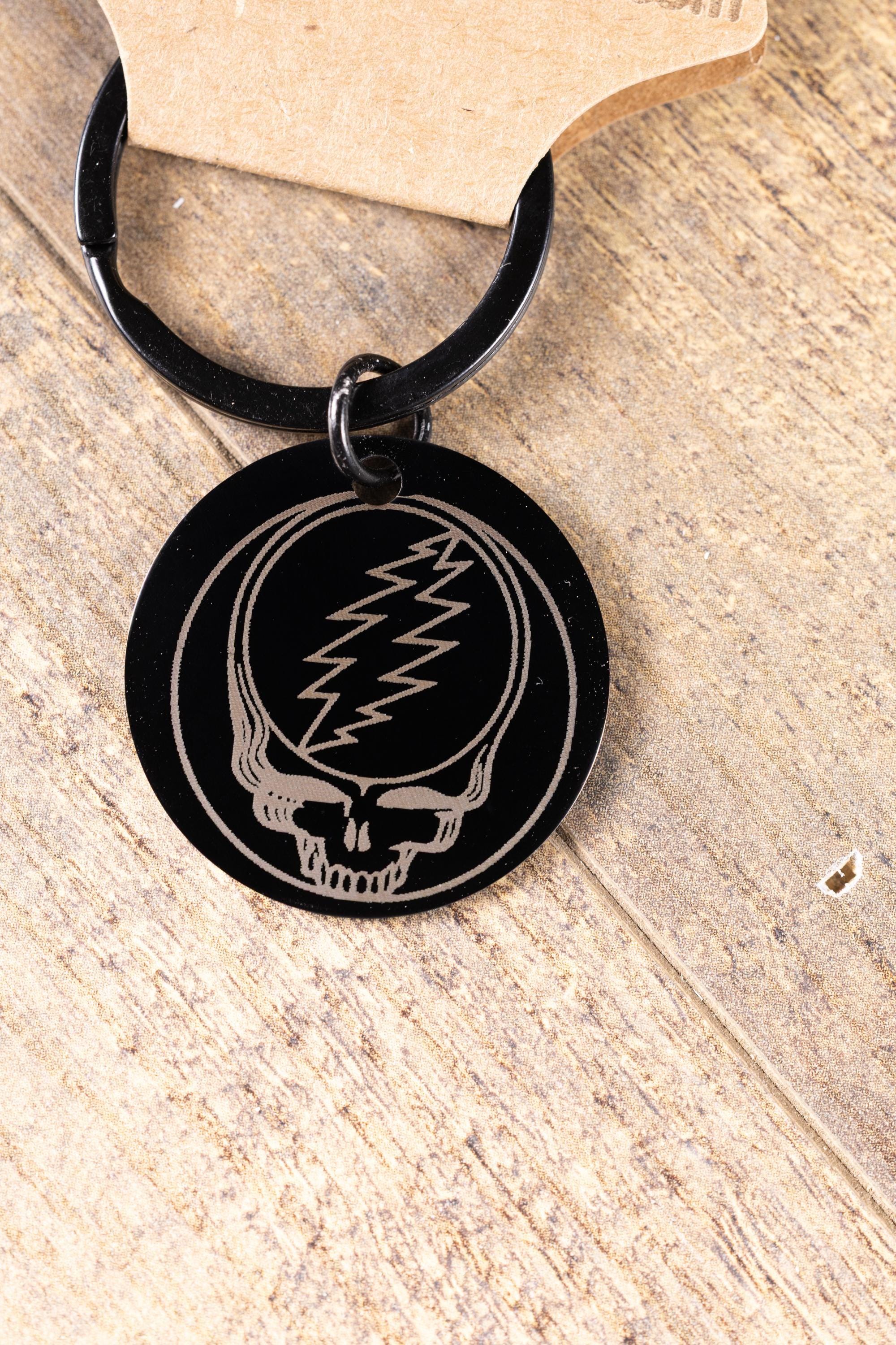 Steal Your Face Keychain – Black Stainless Steel, Double Sided Laser Engraved