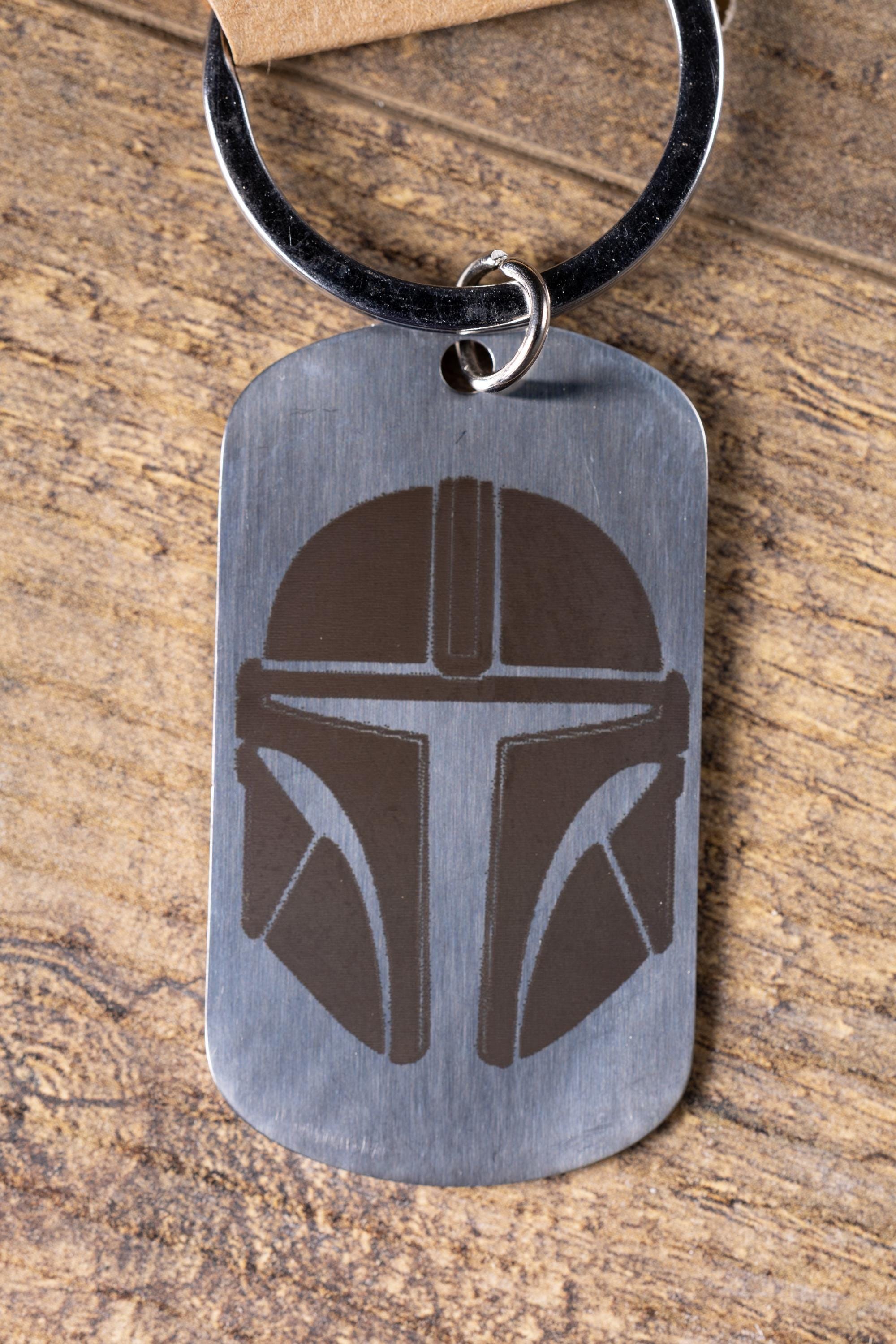 Mandalorian Keychain | Laser Engraved Stainless Steel Double Sided Gift
