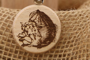 Largemouth Bass Keychain – Double Sided Engraved Hardwood With Rust Resistant Ring