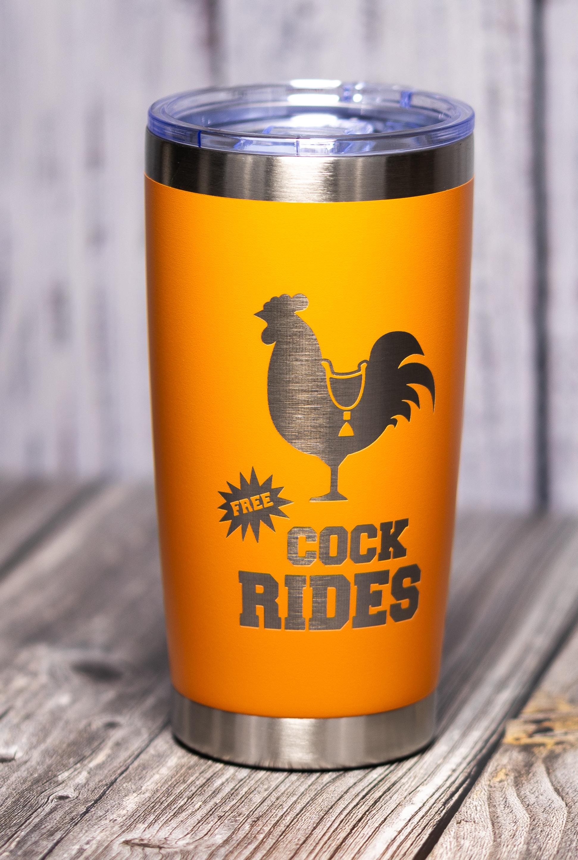 Funny Rooster Tumbler | 20oz Double Wall Stainless Steel Cup - Laser Engraved Design