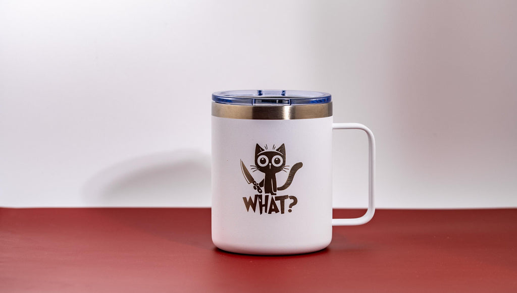 Insulated Cat Mug – Stainless Steel, Laser Engraved 14oz Double Wall Travel Cup