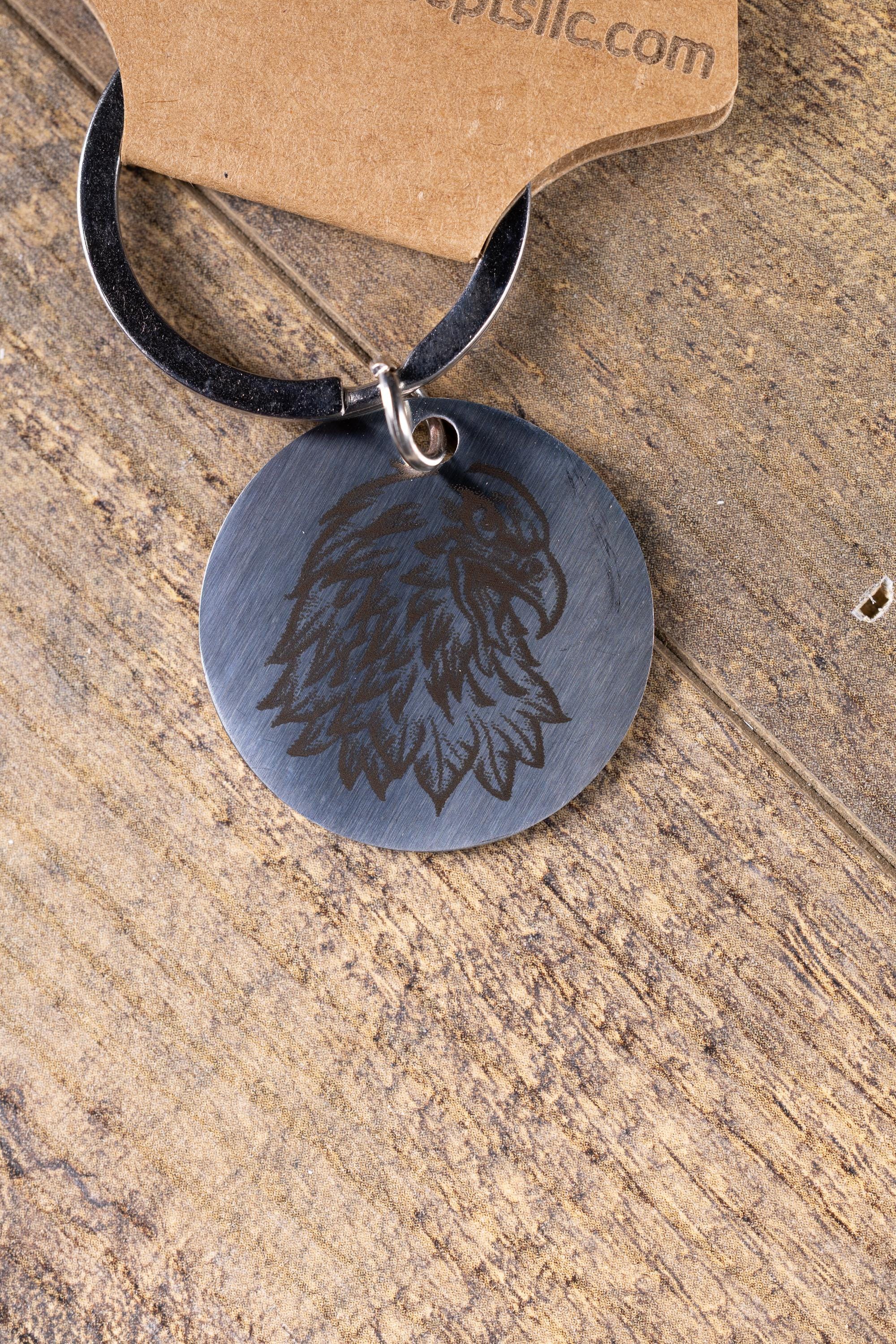 Patriotic Eagle Keychain - USA Pride Accessory With Polished Steel Finish