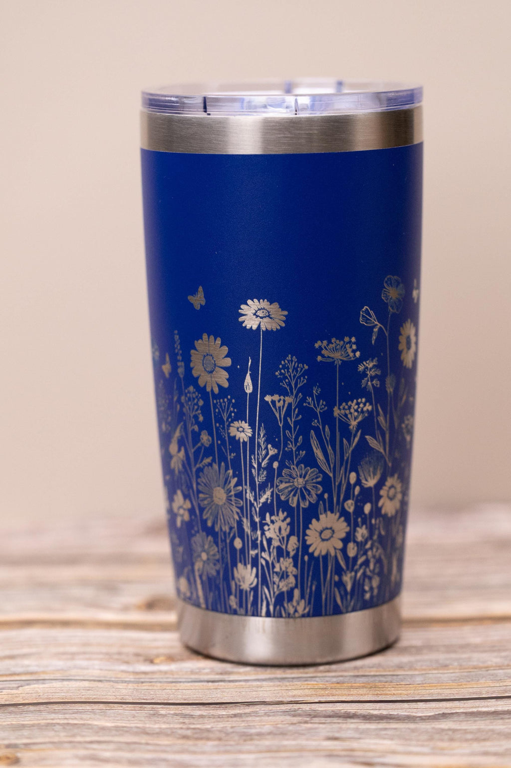 Wildflower Tumbler – 20oz Double Wall Insulated Stainless Steel Cup With Floral Wrap Design