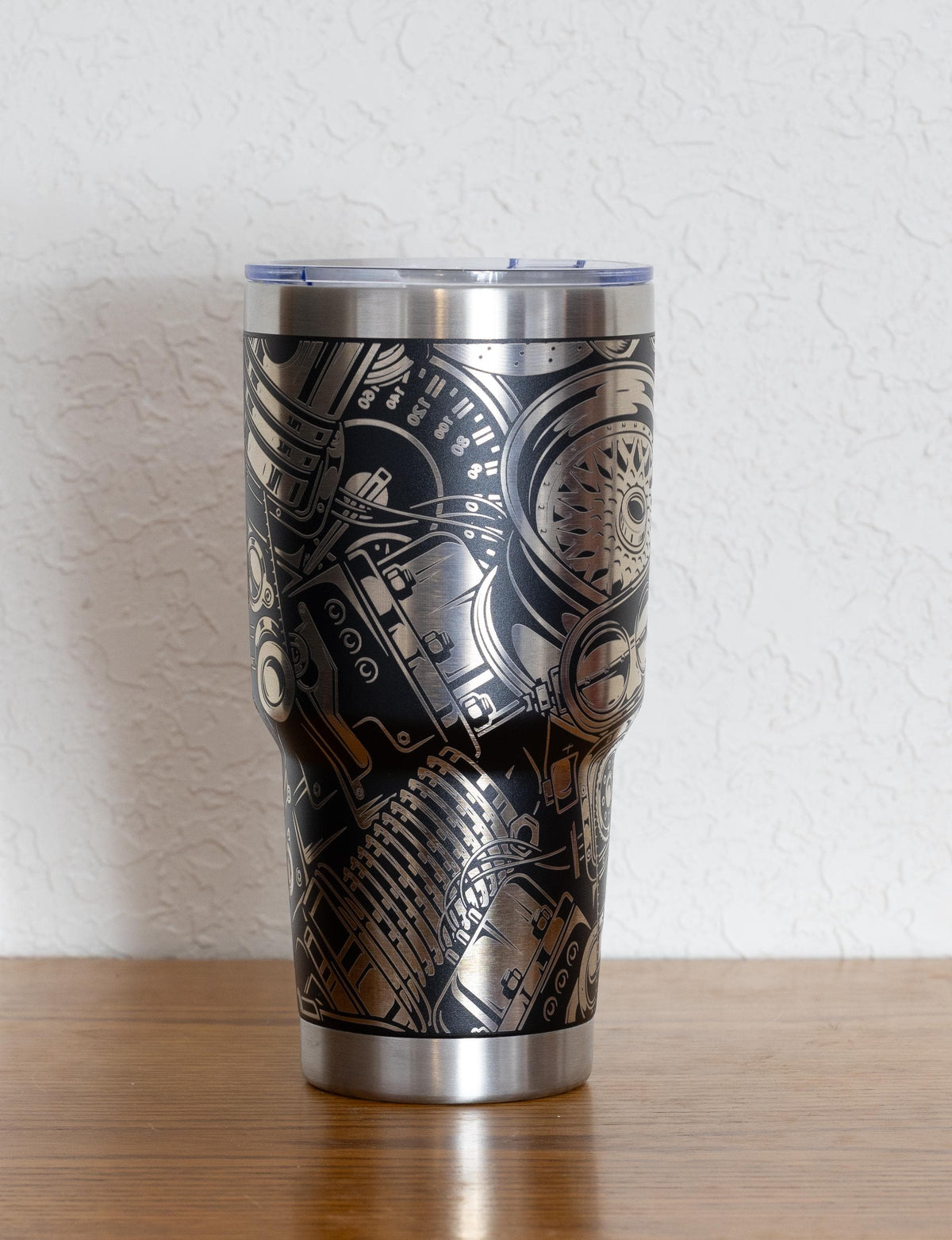 Car Lover Tumbler – 30oz Stainless Steel Insulated Cup With Laser Engraved Engine Design
