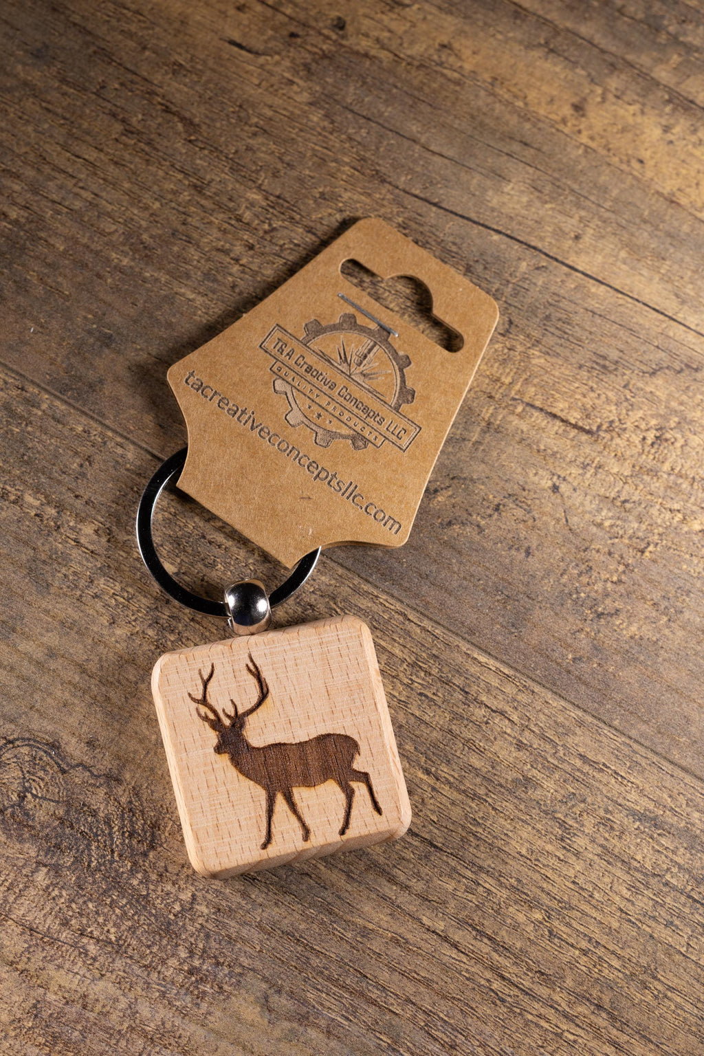 Buck Keychain Wood – Laser Engraved Buck Design Rustic Outdoor Charm