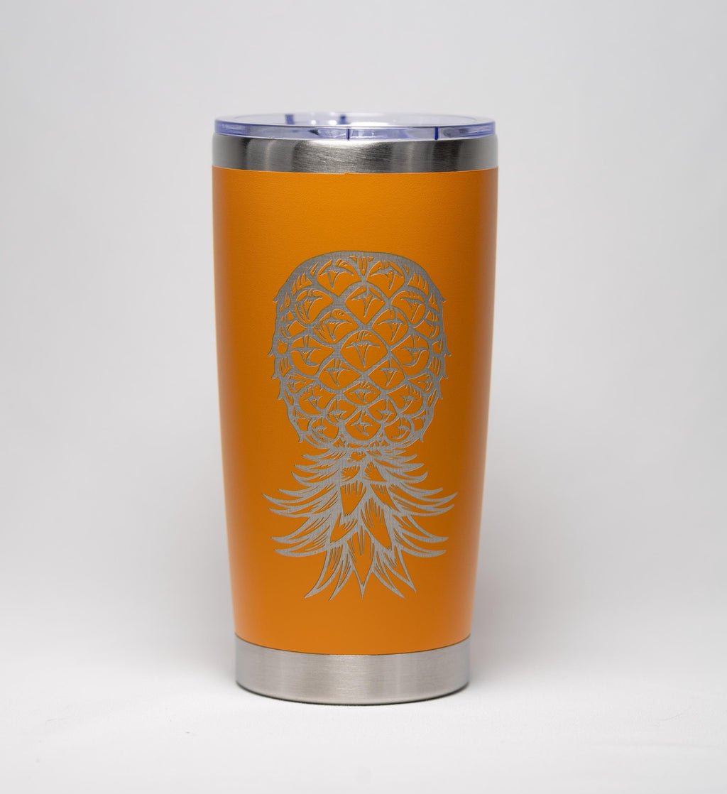 Laser Engraved Tumbler - Stainless Steel Cup With Vacuum Insulation & Tropical Design