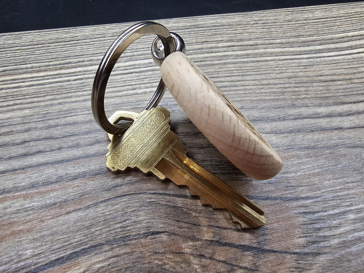 Golden Retriever Keychain - Double Sided Hardwood Dog Charm, Laser Engraved