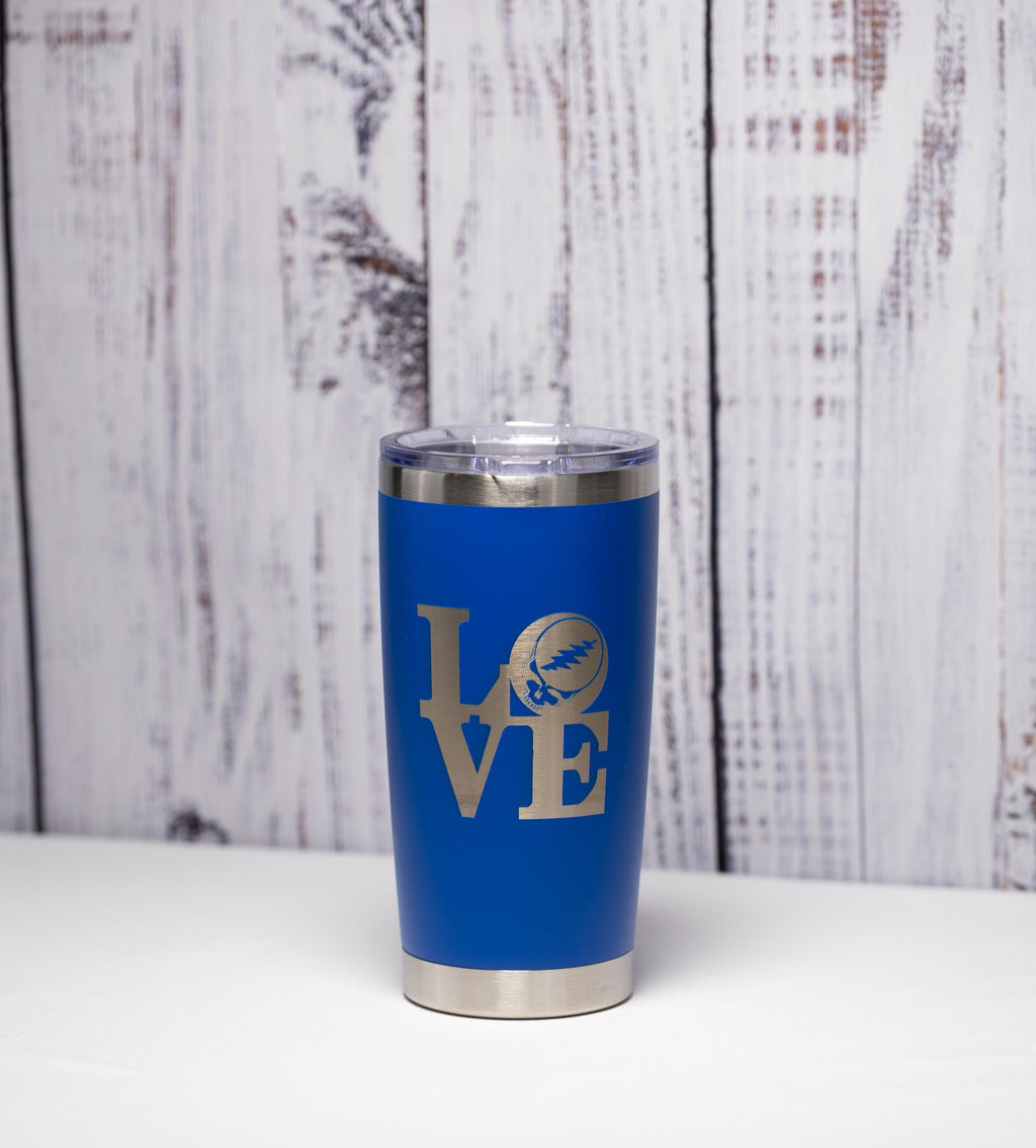 Grateful Dead Tumbler – Stainless Steel Cup With Lightning Skull Design, 20oz