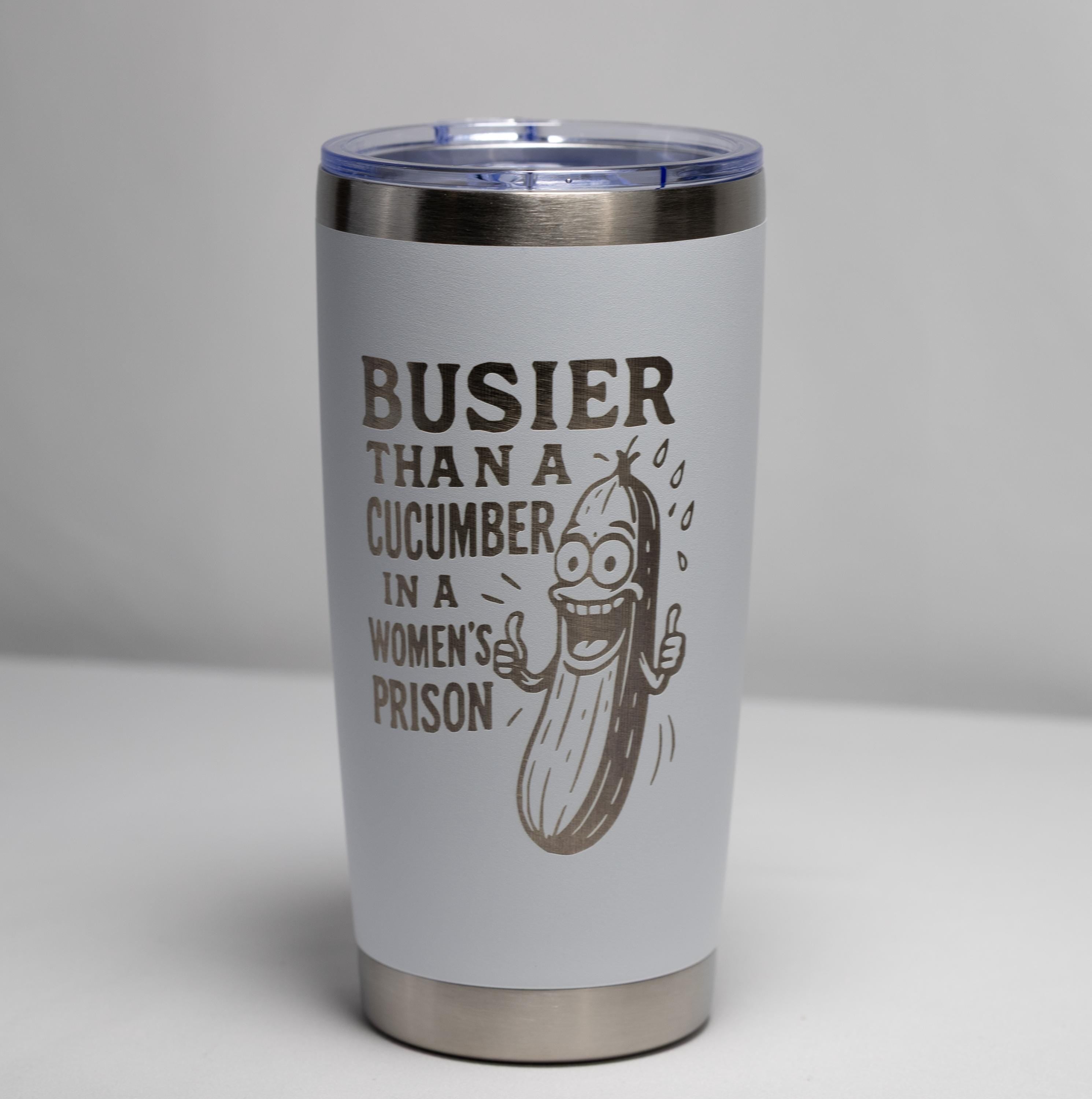 Laser Engraved Tumbler - 20 oz Stainless Steel Cup With Custom Color & Double Wall Insulation