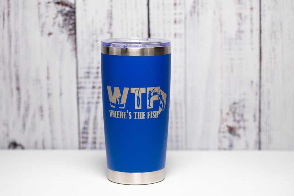 Fishing Tumbler – Custom Engraved Stainless Steel Cup With Powder Coated Finish