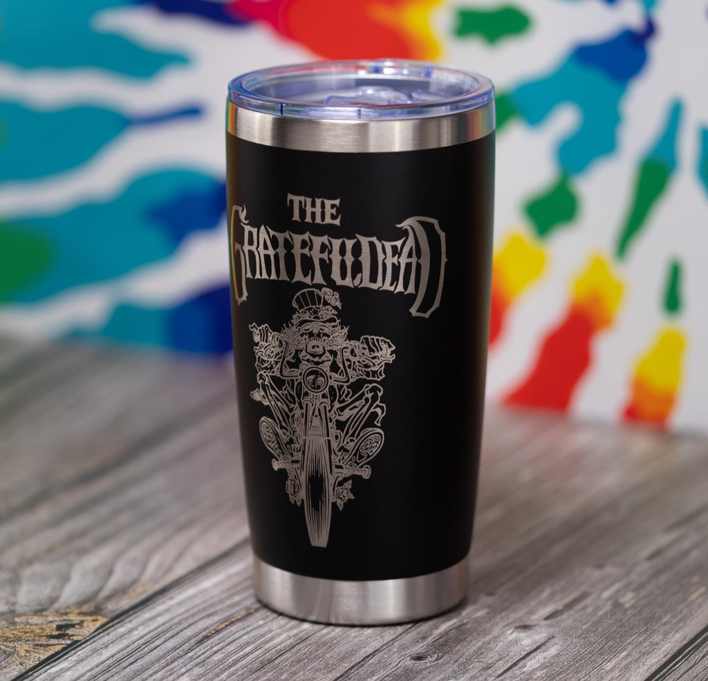 Insulated Steel Tumbler – Grateful Dead Uncle Sam Biker Design, 20oz Vacuum Mug