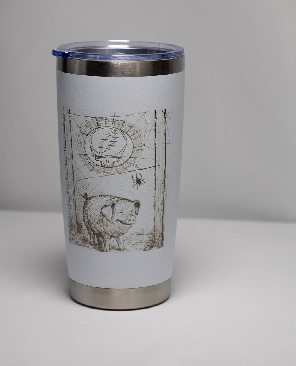 Lightning Skull Tumbler - Engraved Stainless Steel Jam Band Drinkware 20 oz