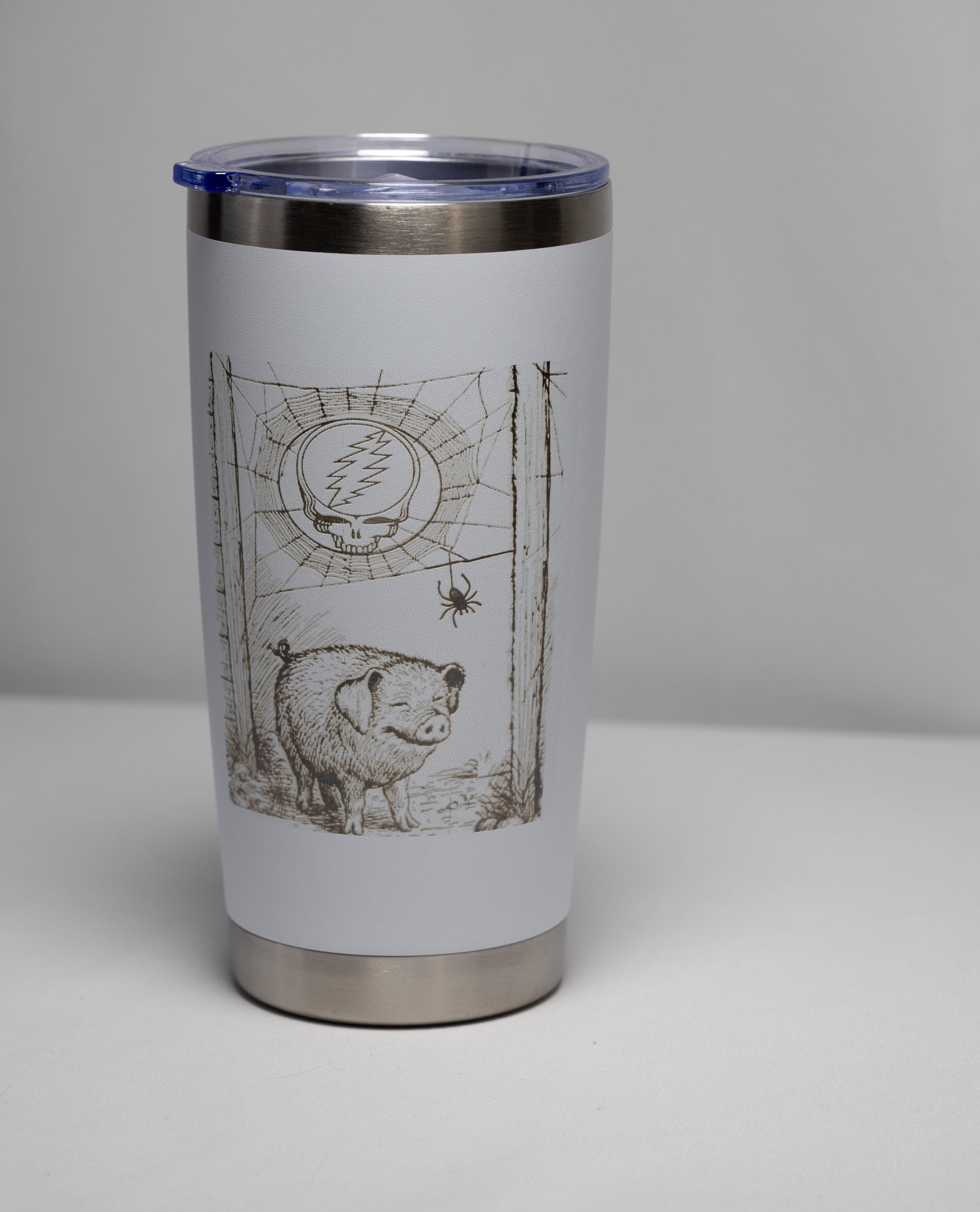 Lightning Skull Tumbler - Engraved Stainless Steel Jam Band Drinkware 20 oz