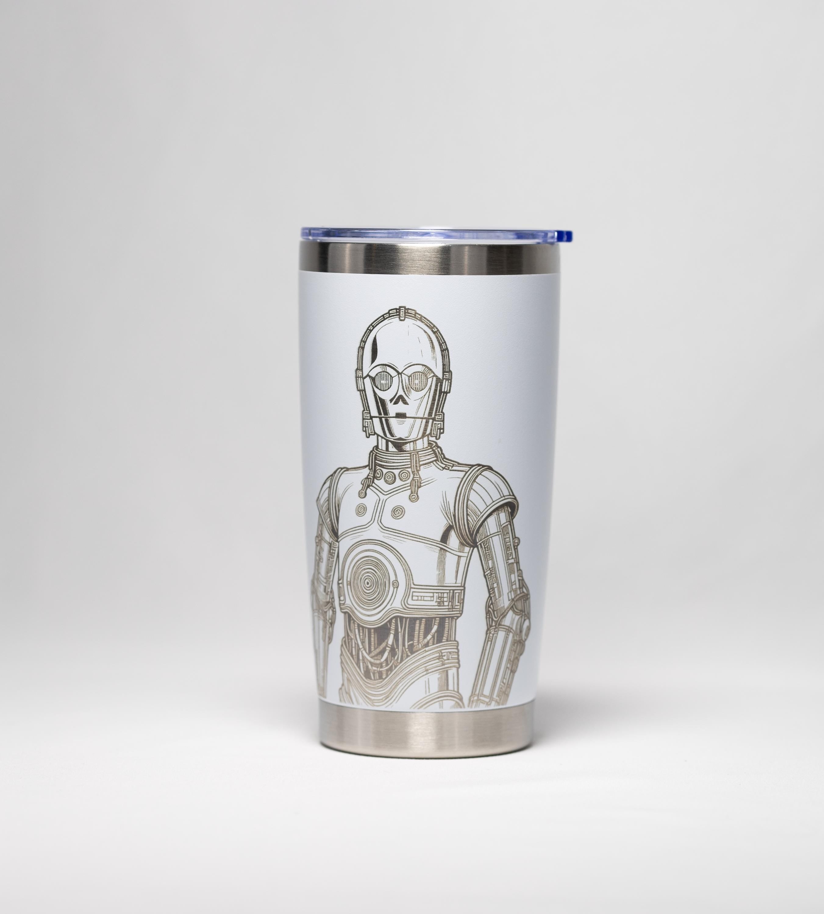 Stainless Steel Tumbler – 20 Oz Vacuum Insulated Cup with Laser Engraved Protocol Droid Design