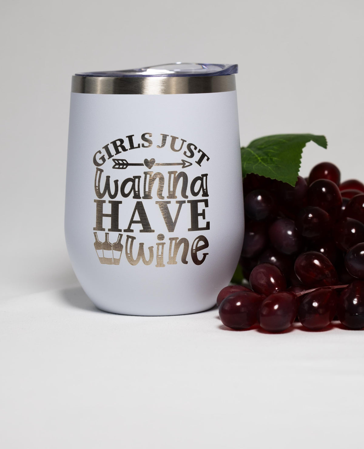 Wine Tumbler - 12 oz Stainless Steel Cup | Laser Engraved Girls Night Tumbler