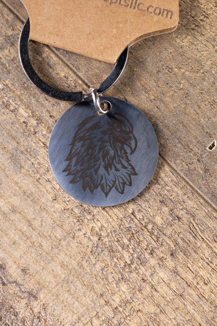 Patriotic Eagle Keychain: USA Pride Accessory (Polished Steel)