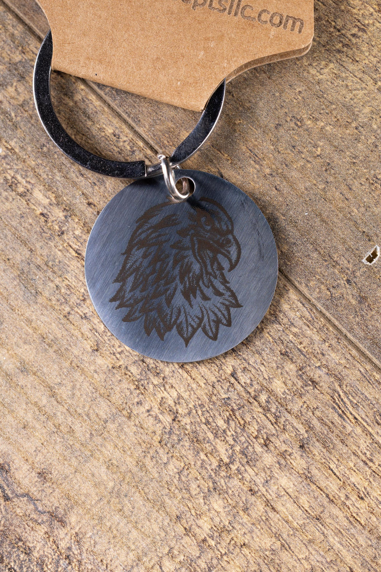 Patriotic Eagle Keychain: USA Pride Accessory (Polished Steel)
