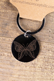Butterfly Keychain - Black Stainless Steel | Nature Inspired Gift, Handmade in USA