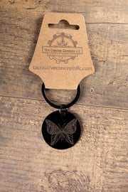 Butterfly Keychain - Black Stainless Steel | Nature Inspired Gift, Handmade in USA