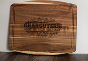 Funny Adult Snack Board - Acacia Wood Charcuterie Serving Tray | Laser Engraved Gift