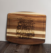 Acacia Wood Charcuterie Board - Laser Engraved Funny Snack Platter, Durable Serving Tray 10x12