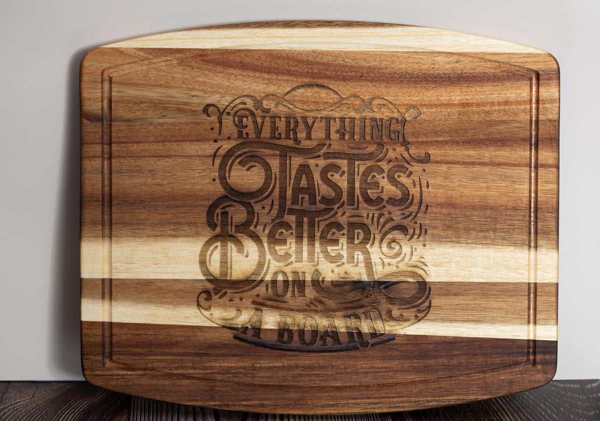 Acacia Wood Charcuterie Board - Laser Engraved Funny Snack Platter, Durable Serving Tray 10x12