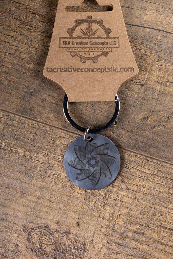 Star Keychain: Geometric Celestial Design - Polished Stainless Steel