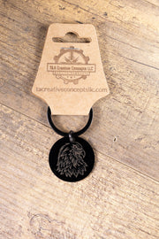 Black Stainless Steel Keychain - Laser Engraved American Eagle Design, Rust Resistant