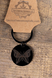 Butterfly Keychain - Black Stainless Steel | Nature Inspired Gift, Handmade in USA