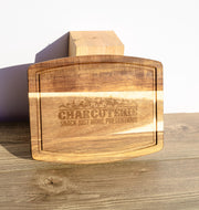 Acacia Charcuterie Board - Rustic Serving Tray With Laser Engraved Design