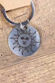 Stainless Steel Sun Keychain – Laser Engraved Double Sided Celestial Charm
