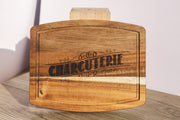 Rustic Acacia Charcuterie Board - Laser Engraved Wooden Serving Tray 8x10