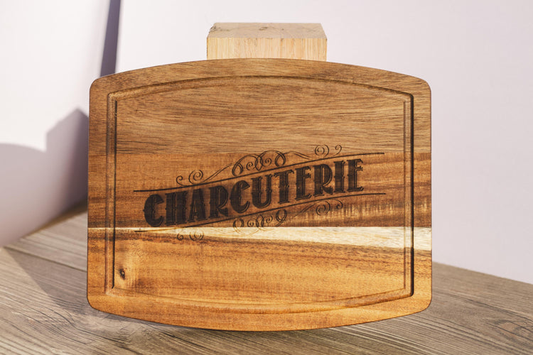 Rustic Acacia Charcuterie Board - Laser Engraved Serving Tray