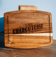 Rustic Acacia Charcuterie Board - Laser Engraved Wooden Serving Tray 8x10