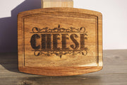 Acacia Wood Serving Tray - Rustic Cheese Charcuterie Board With Engraved Design