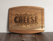 Acacia Wood Serving Tray - Rustic Cheese Charcuterie Board With Engraved Design