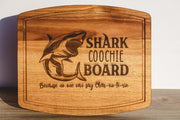 Funny Charcuterie Board - Acacia Wood Tray | Shark Coochie Gift, Durable Snack Serving