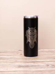 Owl Tumbler: Steampunk Laser Engraved Design (20oz Stainless Steel)