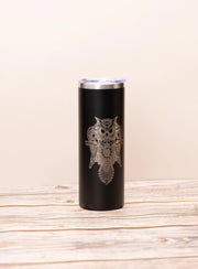 Owl Tumbler: Steampunk Laser Engraved Design (20oz Stainless Steel)