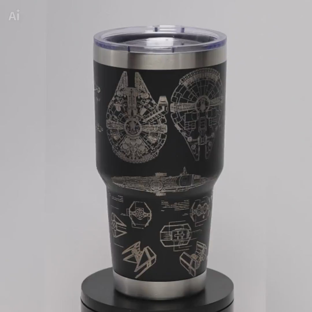 Star Wars Tumbler - Stainless Steel Laser Etched Insulated Travel Mug 30oz